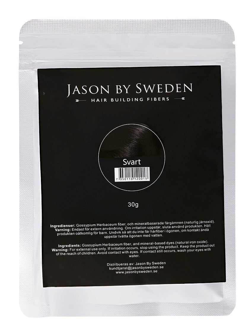 HÅRFIBER - JASON BY SWEDEN - 30G - REFILLPACK - SVART - BLACK